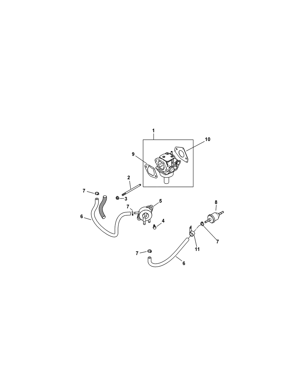 Kohler Sv715-3030 Fuel System Diagram and Parts List for Z-FORCE48 (17BF3AGV-17BF3AGV010)(2011) Cub Cadet Lawn Tractor